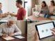 Business owner politely requesting customer feedback online
