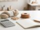 Handmade product pricing calculation worksheet on a desk